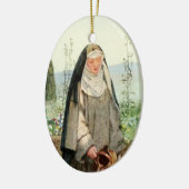 St. Clare of Assisi Watering Blume (M 065) Keramik Ornament (Links)