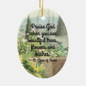 St. Clare of Assisi Watering Blume (M 065) Keramik Ornament (Hinten)