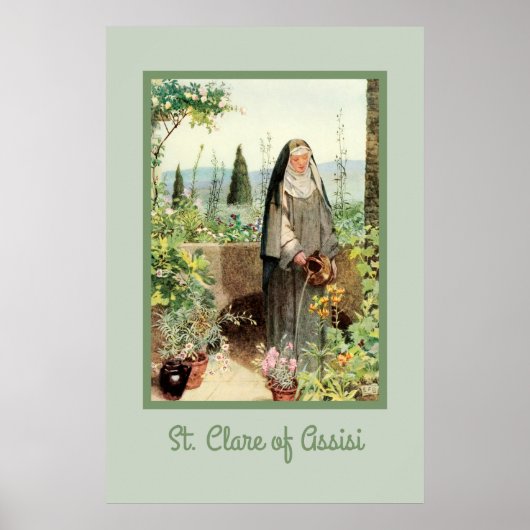 St. Clare of Assisi Watering Blume (M 065) Poster (Vorne)