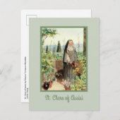 St. Clare of Assisi Watering Blume (M 065) Postkarte (Vorne/Hinten)