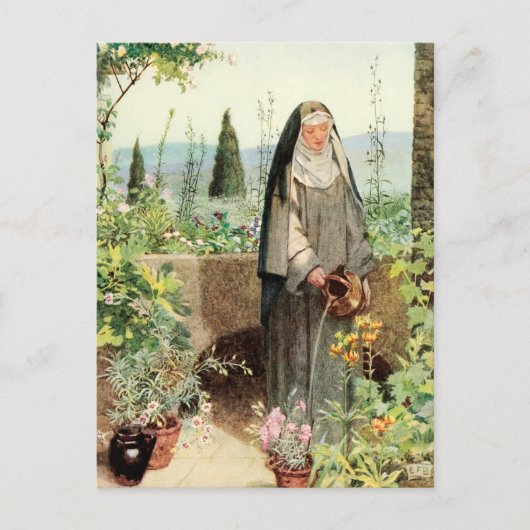 St. Clare of Assisi Watering Blume (M 065) Postkarte (Vorderseite)