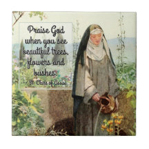 St. Clare of Assisi Watering Blume (M 065; Zitat)