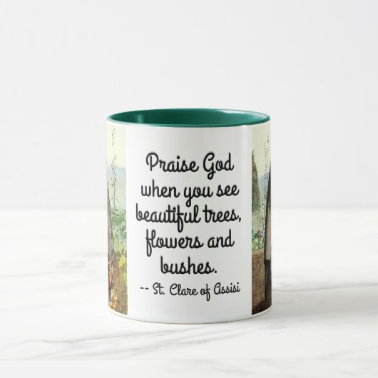 St. Clare of Assisi Watering Blume (M 065; Zitat) Tasse (Zentrum)