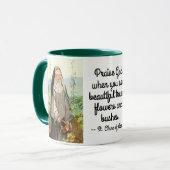 St. Clare of Assisi Watering Blume (M 065; Zitat) Tasse (Vorderseite Links)