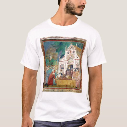 St. Clare umfaßt den Körper von St Francis T-Shirt (Vorderseite)