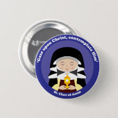St. Clare von Assisi Button (Vorne & Hinten)