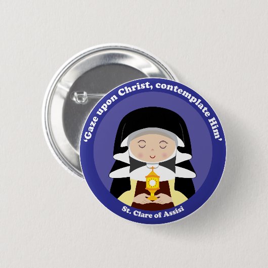 St. Clare von Assisi Button (Vorne & Hinten)