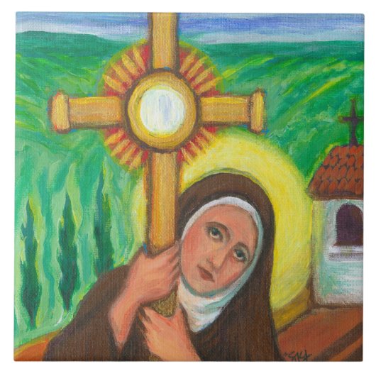 "St. Clare von Assisi " Fliese (Vorderseite)