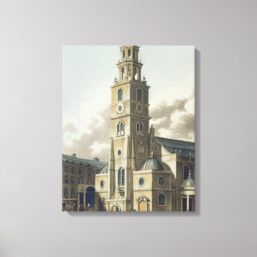 St. Clement Danes Church, Pub. von Rudolph Ackerma Leinwanddruck (Vorderseite)