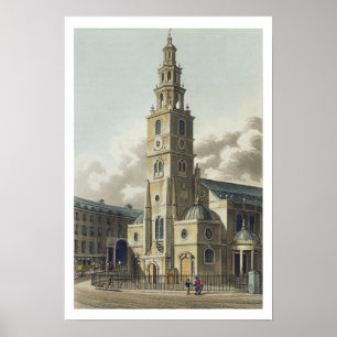 St. Clement Danes Church, Pub. von Rudolph Ackerma Poster