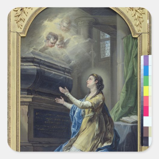 St. Clotilda Quadratischer Aufkleber (Vorderseite)