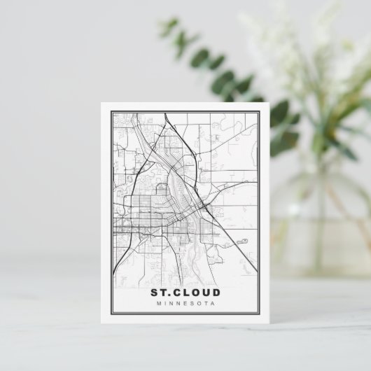 St Cloud Map Postkarte (Stehend Vorderseite)