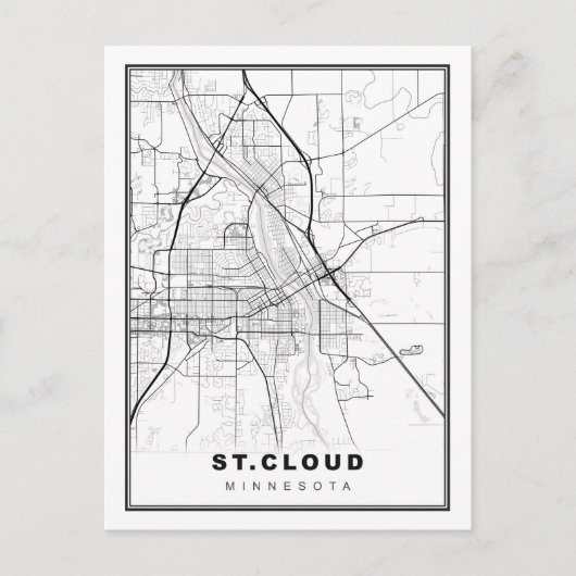 St Cloud Map Postkarte (Vorderseite)