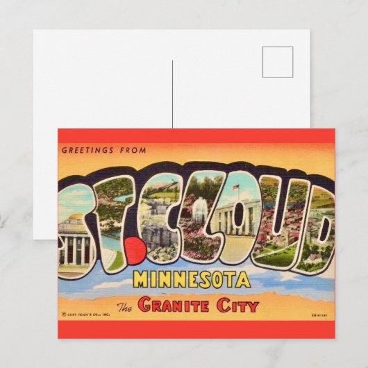 St Cloud Minnesota Gruß Postkarte (Vorne/Hinten)