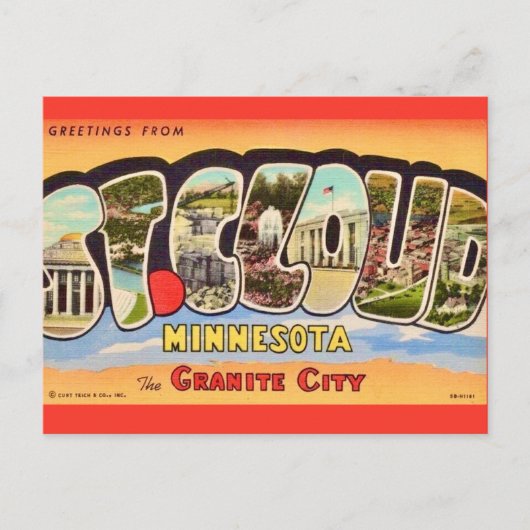 St Cloud Minnesota Gruß Postkarte (Vorderseite)