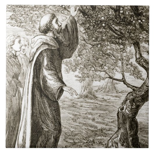 St. Columba ändert bittere Frucht in Bonbon, von Fliese (Vorderseite)