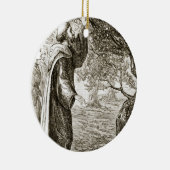 St. Columba ändert bittere Frucht in Bonbon, von Keramikornament (Rechts)