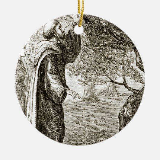 St. Columba ändert bittere Frucht in Bonbon, von Keramikornament (Vorne)