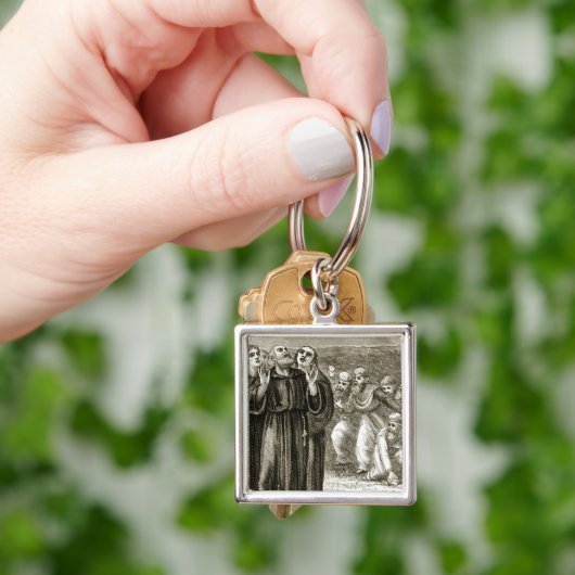 St. Columba, der und angegriffen durch die Druiden Schlüsselanhänger (Hand)