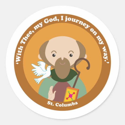 St. Columba Runder Aufkleber (Vorderseite)