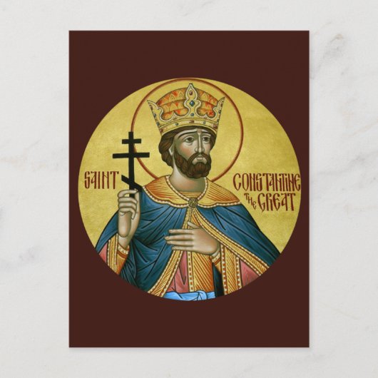 St. Constantine the Great Prayer Card Postkarte (Vorderseite)