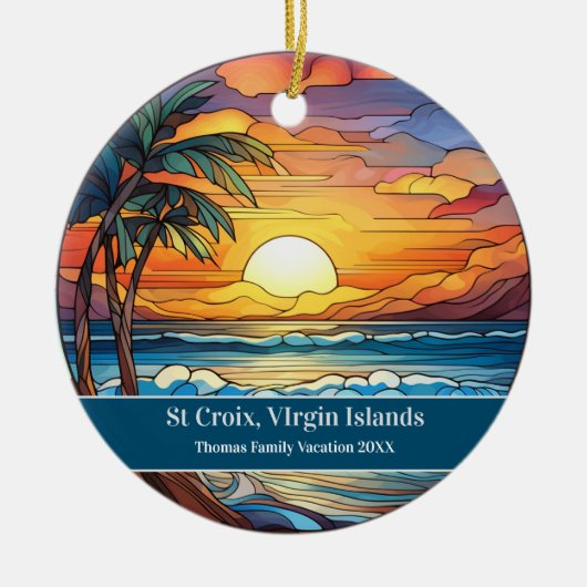 St Croix Beach Vacation Keramik Ornament (Vorne)