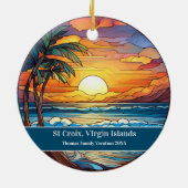 St Croix Beach Vacation Keramik Ornament (Hinten)