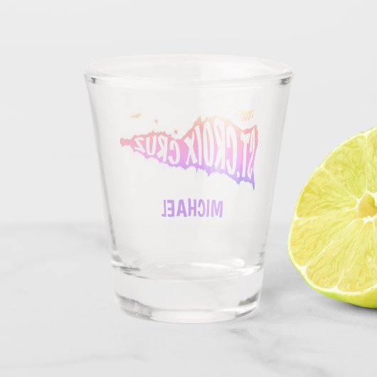 St. Croix, Cruz, U.S. Jungfrau Islands Sunset Schnapsglas (Rückseite)