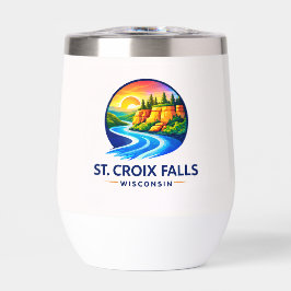 St. Croix Falls Wisconsin Landschaftsfluss & Klipp