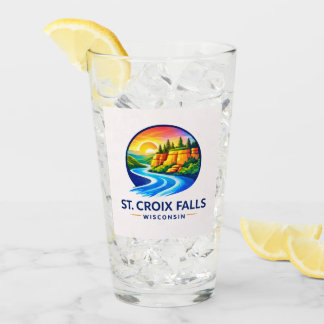 St. Croix Falls Wisconsin Scenic River & Cliffs Glas