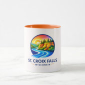 St. Croix Falls Wisconsin Scenic River & Cliffs Tasse (Zentrum)