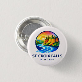 St. Croix Falls Wisconsin Scenic River & Klippen Button