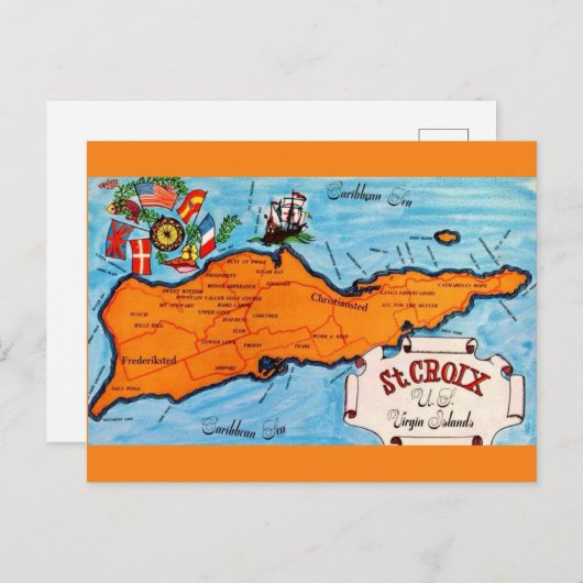 St Croix Karte Postkarte (Vorne/Hinten)