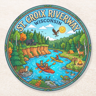 St. Croix National Scenic Riverway Wisconsin Runder Pappuntersetzer