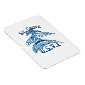 St. Croix USVI Vacation Tribal Dolphins Magnet (Rechte Seite)