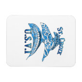 St. Croix USVI Vacation Tribal Dolphins Magnet (Horizontal)