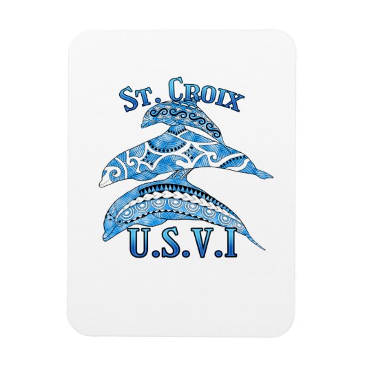 St. Croix USVI Vacation Tribal Dolphins Magnet (Vertikal)
