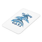 St. Croix USVI Vacation Tribal Dolphins Magnet (Linke Seite)