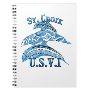 St. Croix USVI Vacation Tribal Dolphins Notizblock