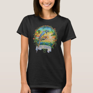 St. Croix Usvi Vintager tropischer Papagei T-Shirt