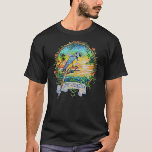 St. Croix Usvi Vintager tropischer Papagei T-Shirt