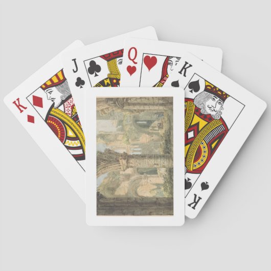 St Cuthbert heilige Insel, 1797 (w/c über Spielkarten (Rückseite)