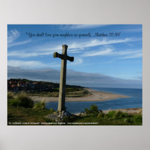 St Cuthbert Kreuz, Alnmouth Northumberland Poster