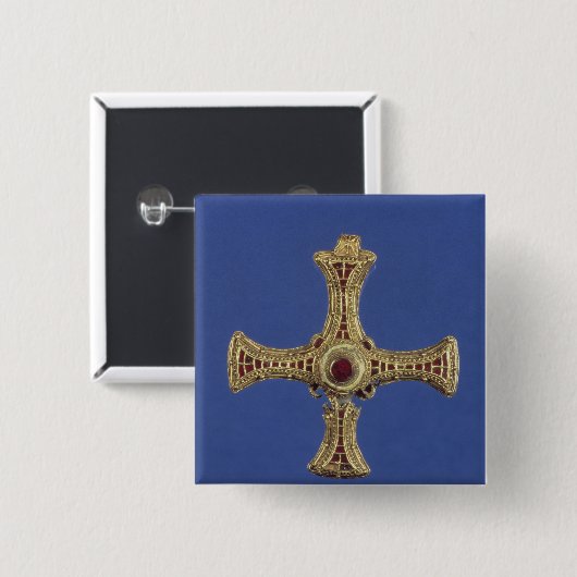 St Cuthbert Kreuz Button (Vorne & Hinten)