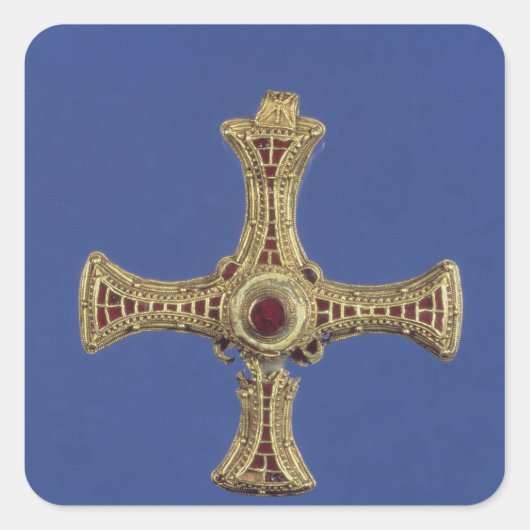 St. Cuthberts Cross Quadratischer Aufkleber (Vorderseite)