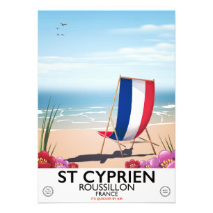 St Cyprien, Roussillon Frankreich Reiseplakat Fotodruck