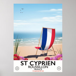 St Cyprien, Roussillon Frankreich Reiseplakat Poster
