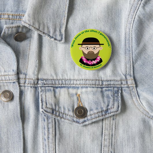St. Damien von Molokai Button (Beispiel)