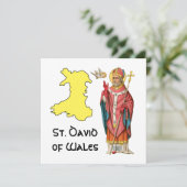 St. David of Wales (P 001) mit Kontur Karte (Stehend Vorderseite)