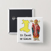 St. David of Wales (P 001) mit Kontur Karte Button (Vorne & Hinten)
